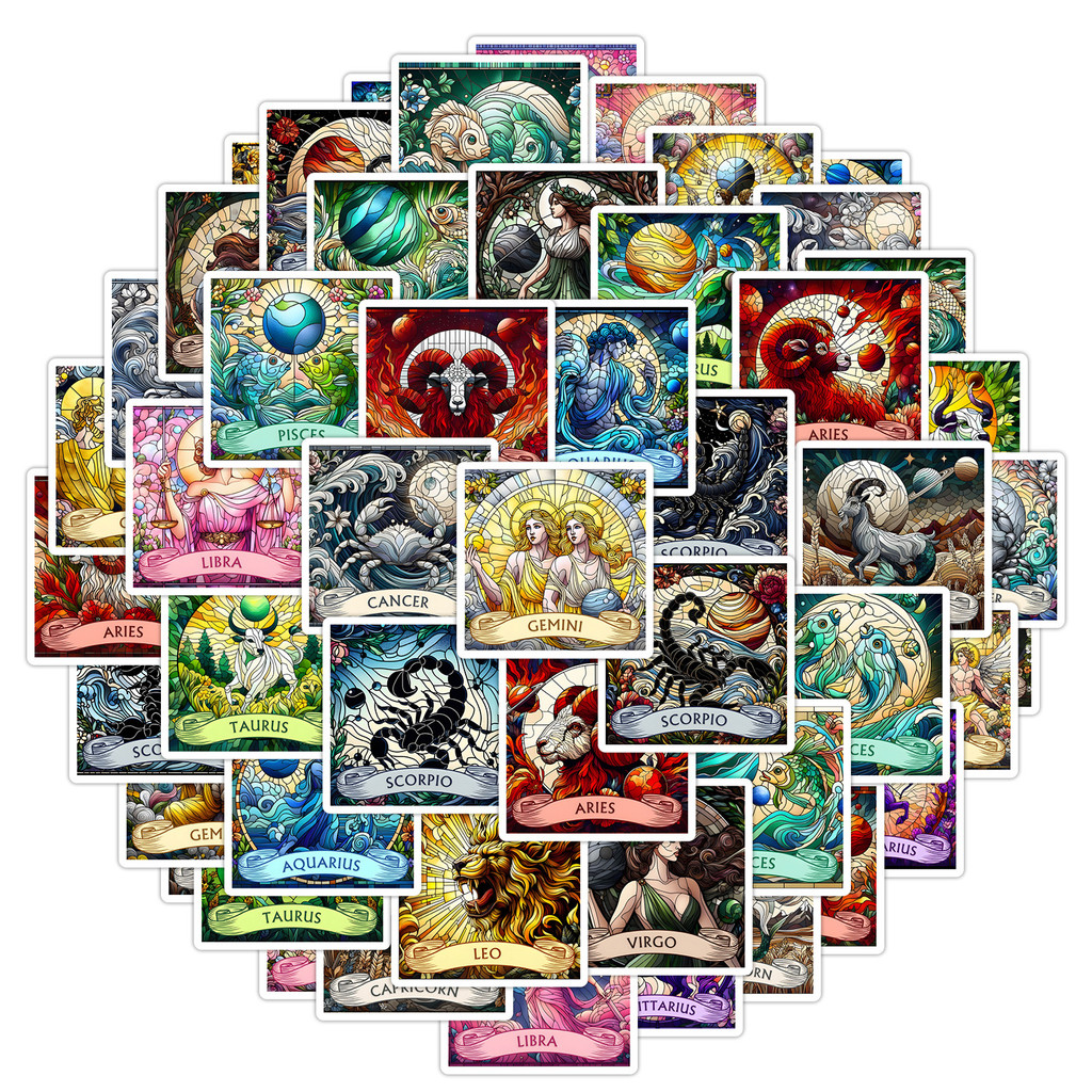Zodiac Sign Graffiti Stickers - 50PCS Waterproof for Water Cup, Phone ...