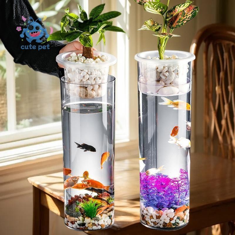 [SNOW] New Fish Tank Mini Plastic Goldfish Tank Aquarium Betta Fish ...