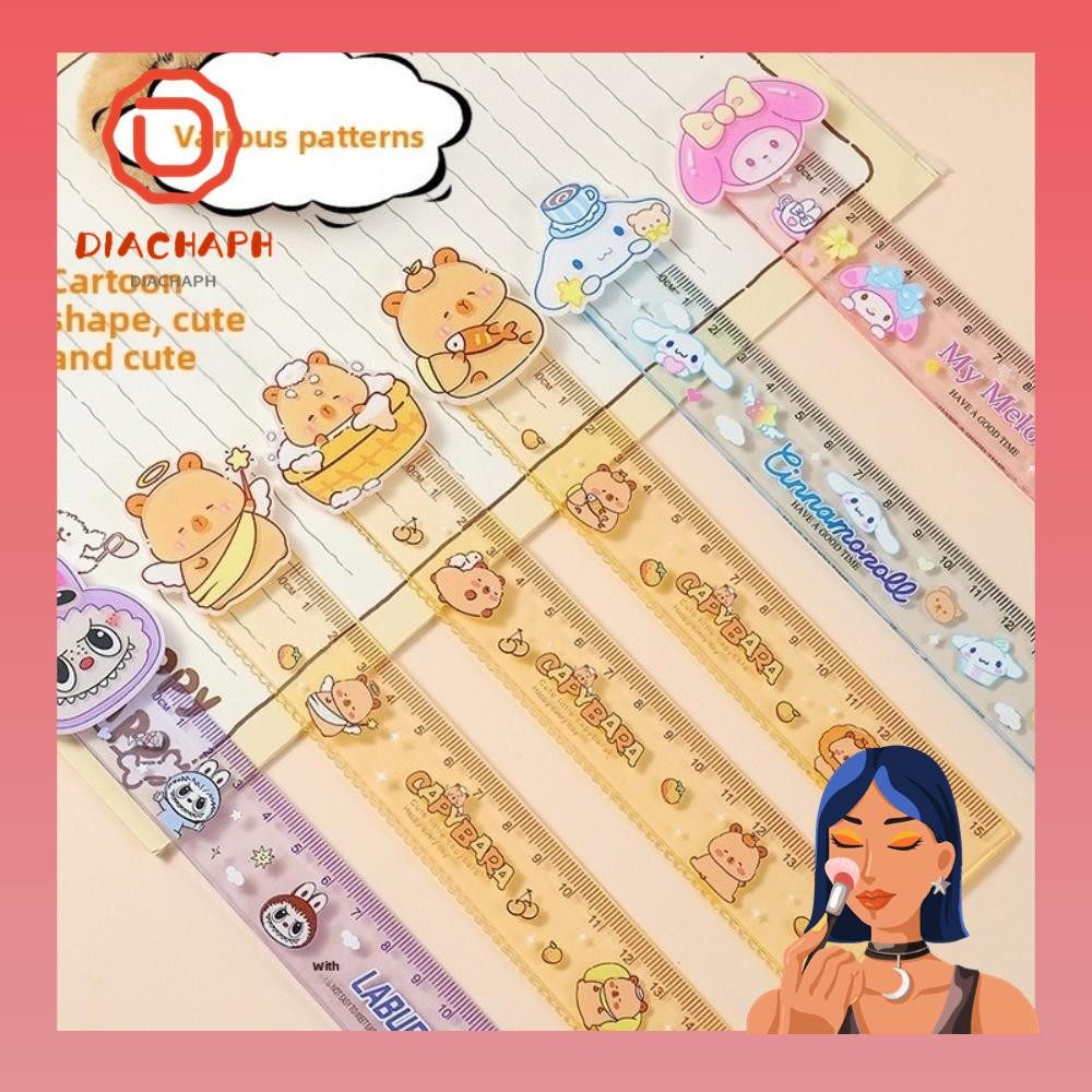 DIACHAPH 15cm Labubu Ruler, Sanrio Stitch Anime Cartoon Rulers ...