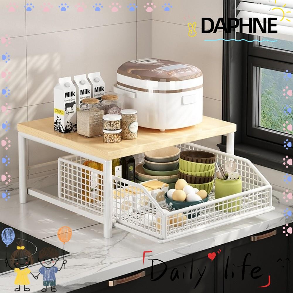 DAPHNE Microwave Stand, Space Saving Countertop Storage Kitchen ...