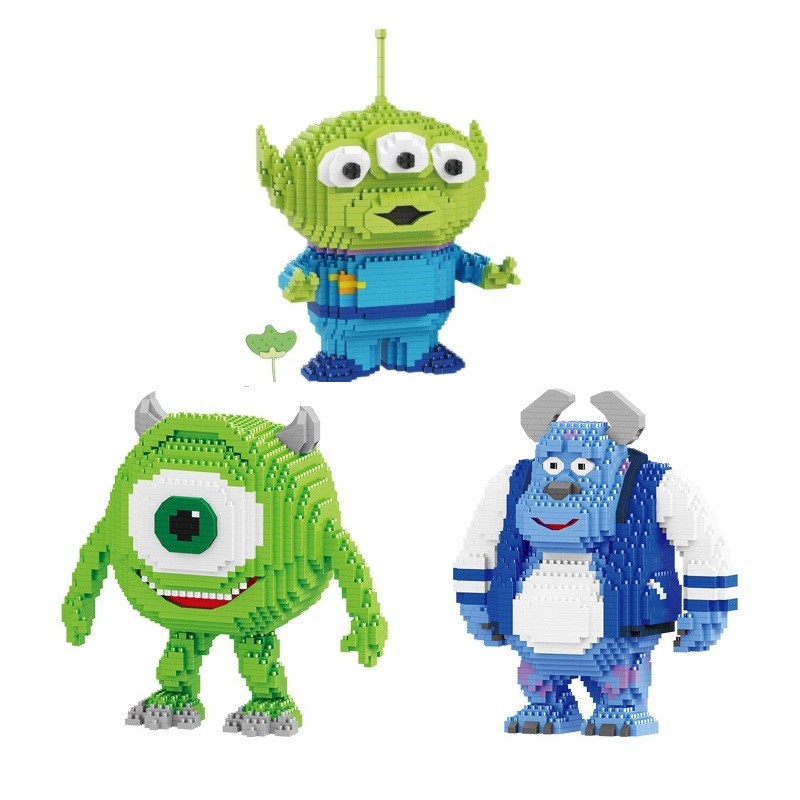 Magic Mini Blocks Cartoon Model Toy Story Aliens Building Bricks Pink ...