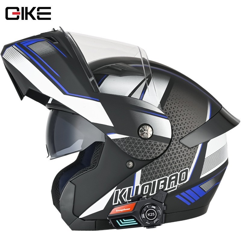 QIKE&EVO ICC Men's Modular Helmet Full Face Motorcycle Dual Visor Women ...