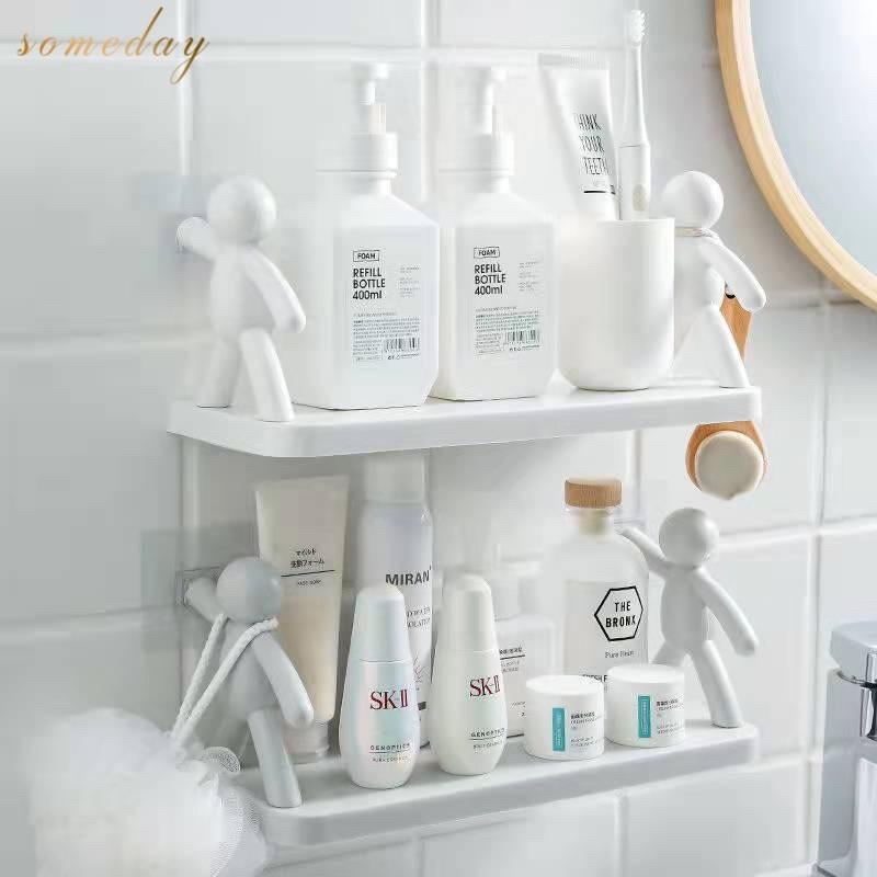 Wall Hanging Bathroom Corner Shelf Storage Rack Kitchen Rack Adhesive