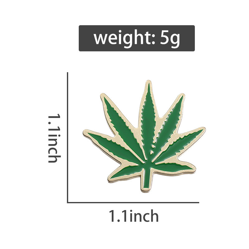 Green Leaves Pins Cartoon Tree Leaf Brooch Metal Pin Brooches Lapel ...