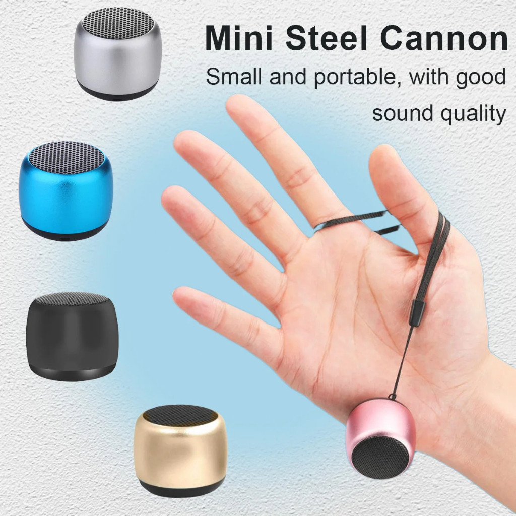 mini speaker metal heavy bass small steel cannon tws series small mini ...