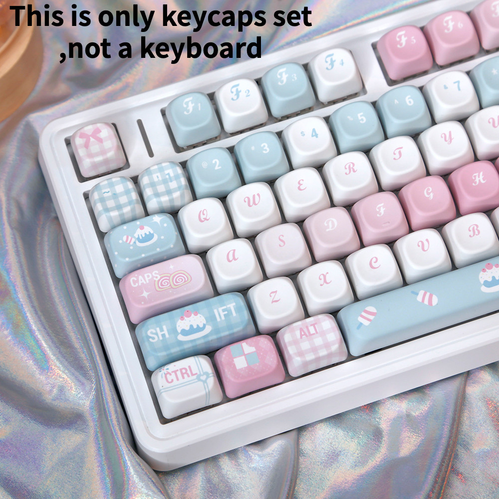 PBT Keycap MOA Cute A Little Sweet Girl Light Blue Pink Mechanical ...