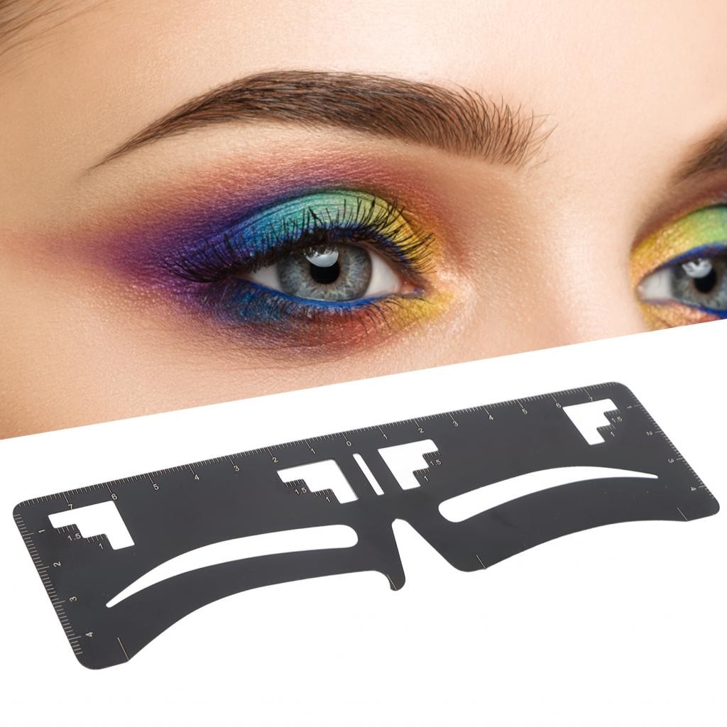 Keaostore Clear Scale Eyebrow Balance Ruler Black Stainless Steel Edge ...