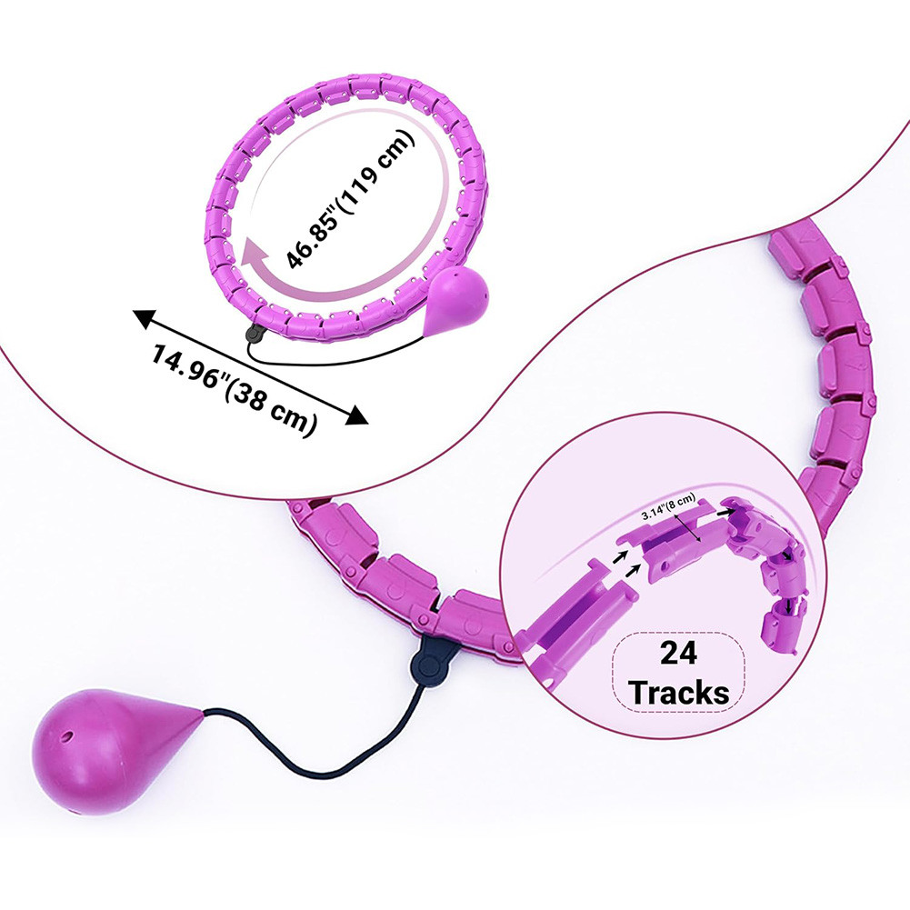 Smart Weighted Hoop Waist Exercise Circle 24 Detachable Knots for