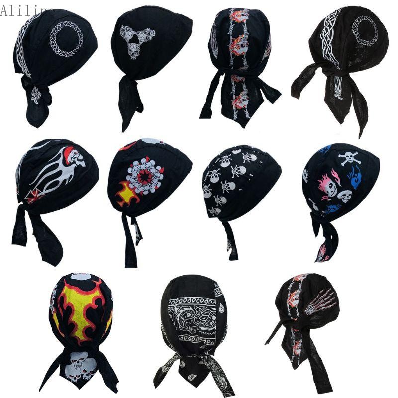 Alilin for Head Wraps Cycling Skull Cap Beanie Liners Hip Hop Gothic ...