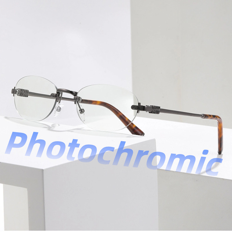 Photochromic Frameless eyeGlasses – Clear to Tinted Lenses with Anti ...