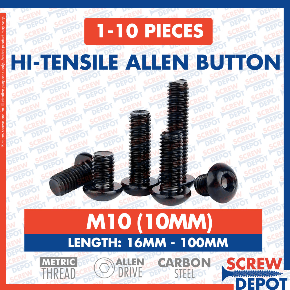 Screw Depot / 1-10PCS Allen Button M10 High Tensile Socket Button ...