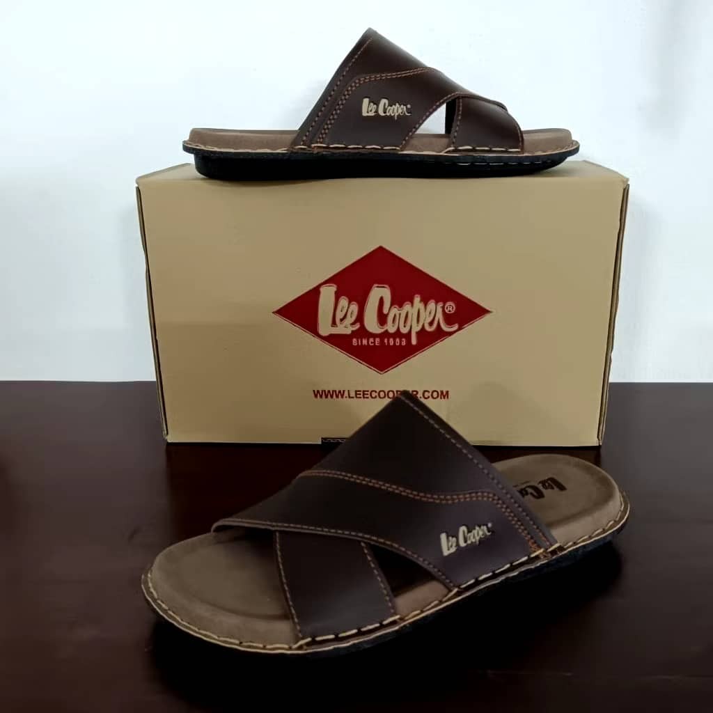 (BEST SELLER) LEE COOPER Men Comfort Faux Leather Sandals 1839 Slipper ...