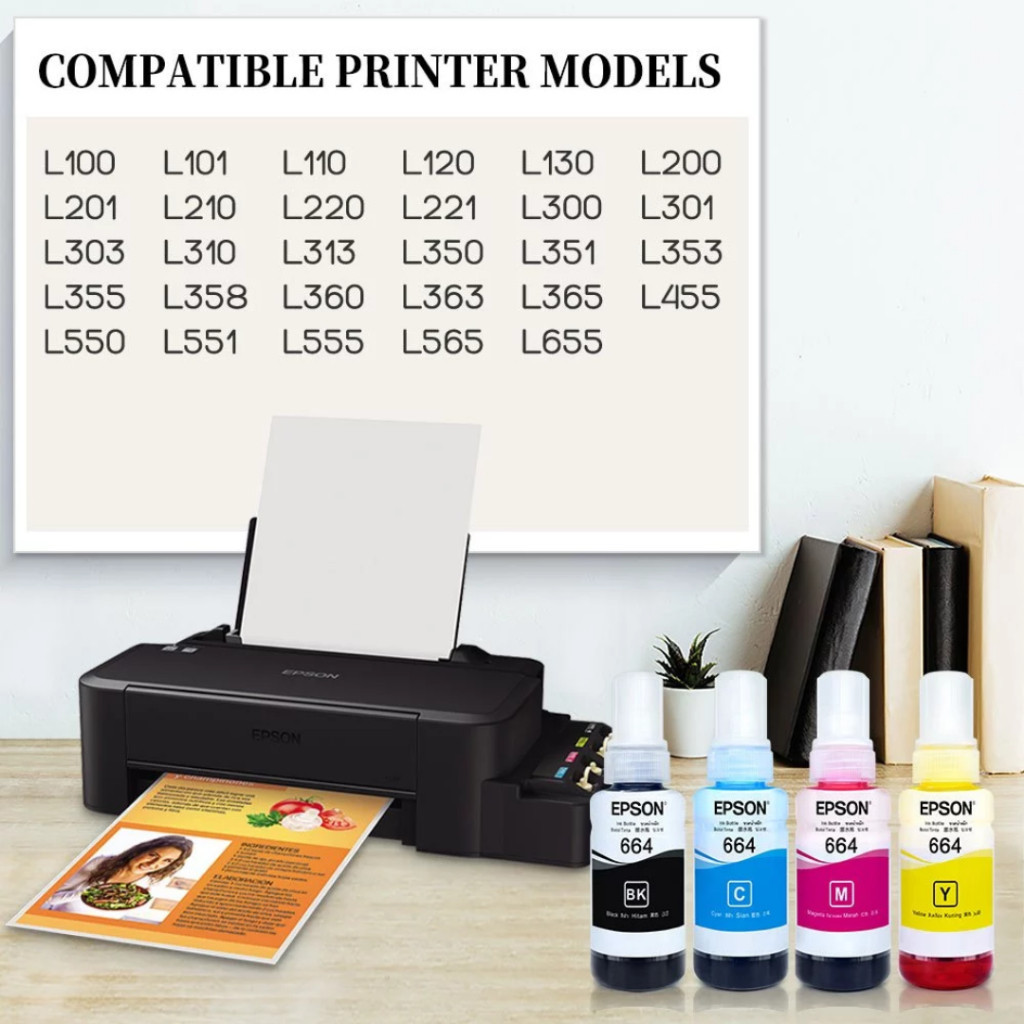 Epson 664 inks 100% Original for L1300 L200 L220 L300 L310 L350 L365 ...