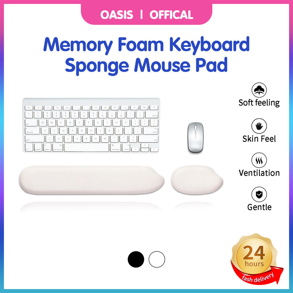 Soft Memory Foam Silicone Keyboard Wrist Rest Pad and Mouse Wrist Rest ...