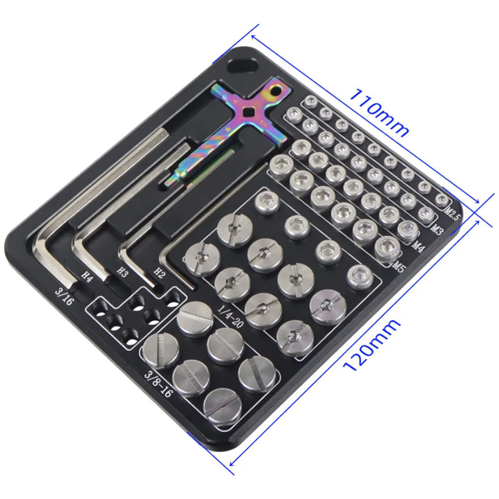 Camera Screws Wrench Tool Kit 54 in 1 Screws Hex Key Storage Board ...