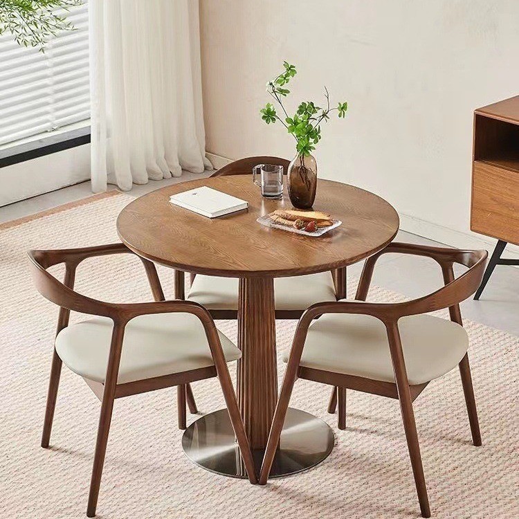 Simple Solid Wood Small Apartment round Table Negotiation Table and ...