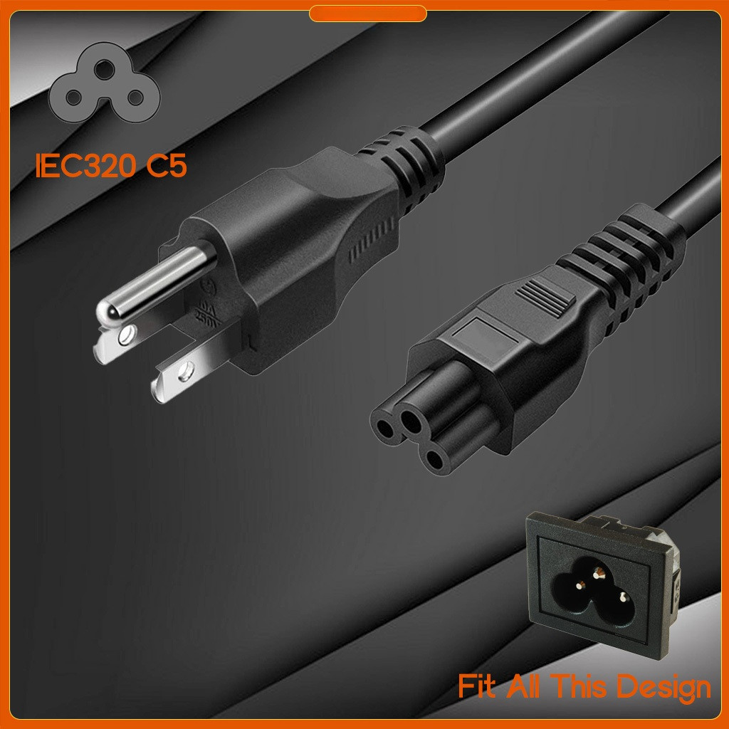 AC Power Cable C5 Universal 3 Prong AC Laptop Power Cord Charger Cable ...