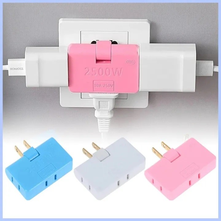 Rotatable Socket Converter 2500W One In Three 180 Degree Extension Plug ...