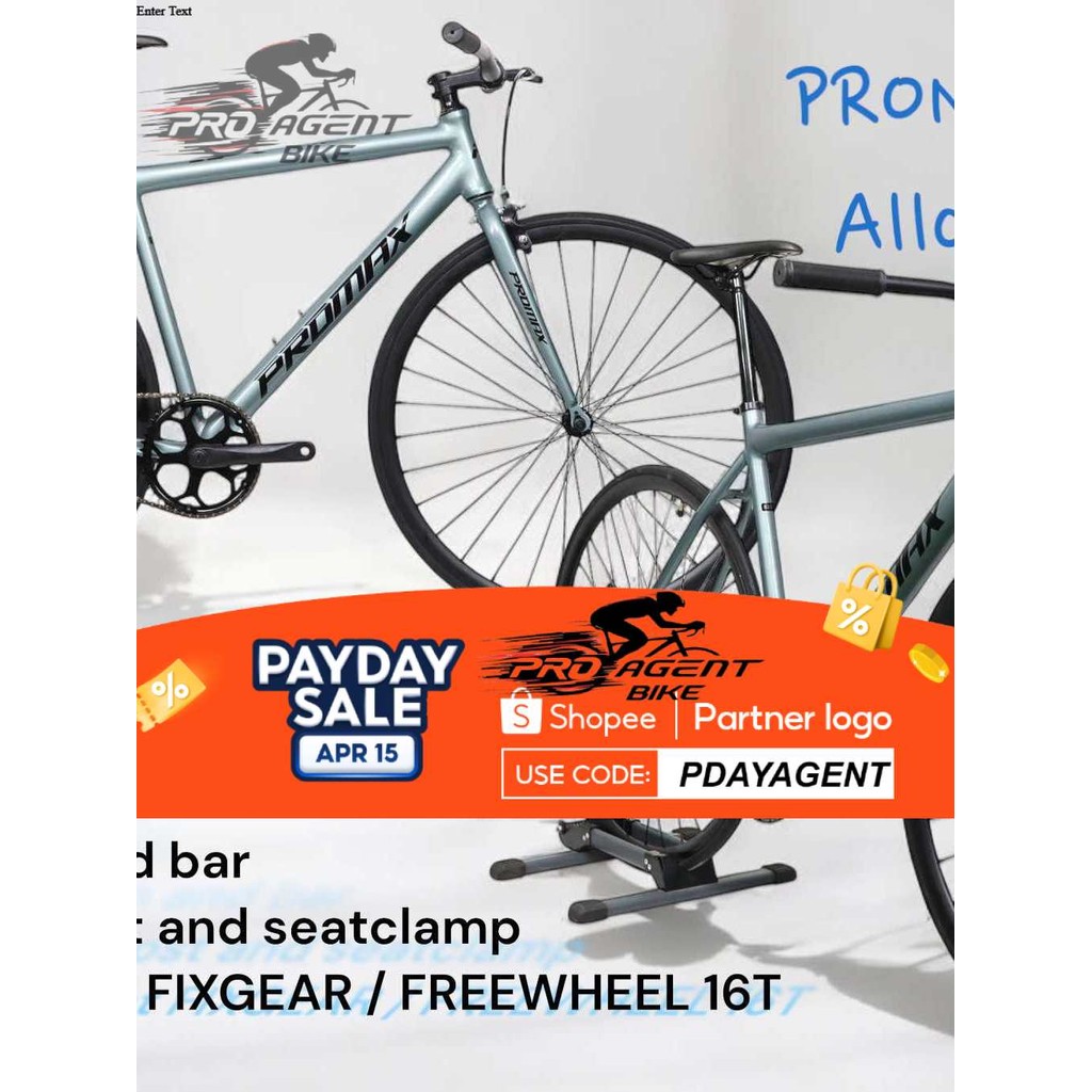PROMAX FIXIE BIKE PF30 ALLOY FRAME AND PARTS, WITH RISER BAR | Shopee ...
