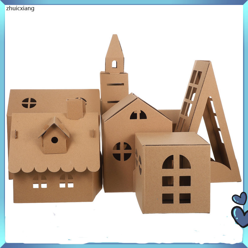 Building Miniature Kit Cardboard Craft Houses Cabin Model Dollhouse ...