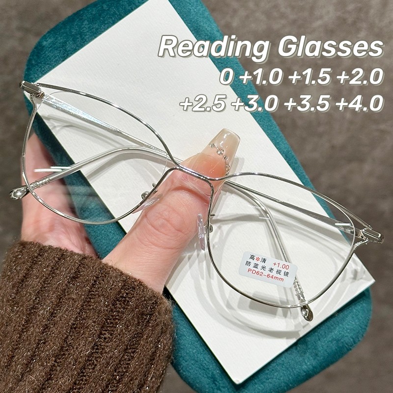New Korean Version Cat Eye Reading Glasses for Women Fashion Square ...