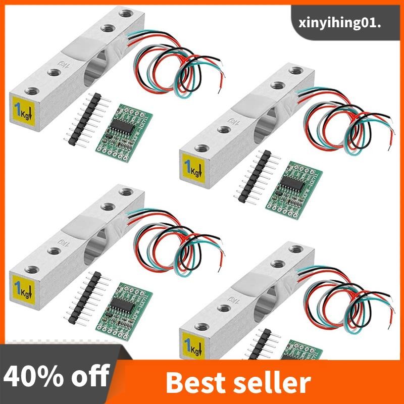Digital Load Cell Weight Sensor-4 Sets 1KG Load Cell HX711 AD Weighit ...
