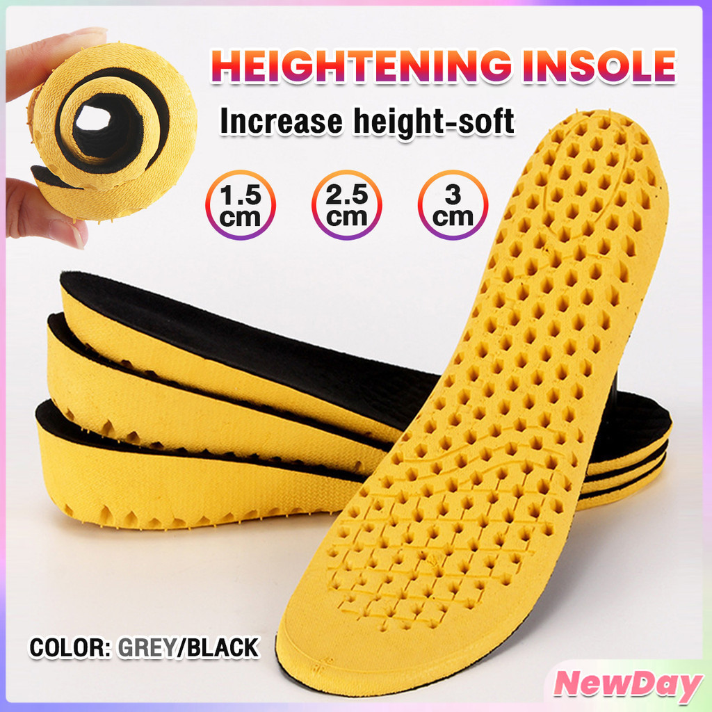 N.D 1 Pair 1.5 cm/2.5 cm/3 cm Height Increase insoles Heel Cup Insert ...