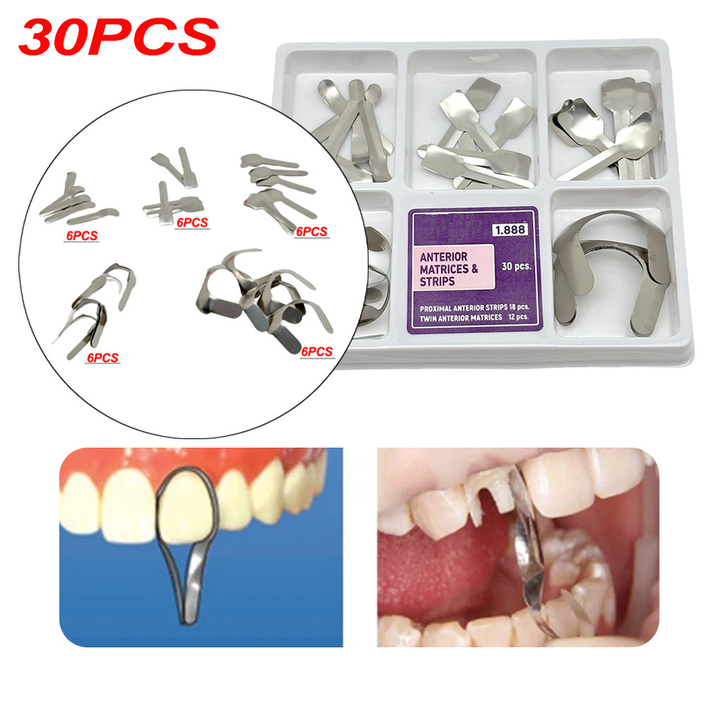 30PCS/Set Dental Proximal Anterior Strips Matrix Bands Dental ...