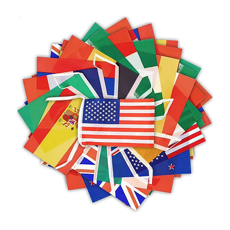 GG+For 2022 Qatar 8 Meters 32Pcs Flags String Flag Countries Around the ...