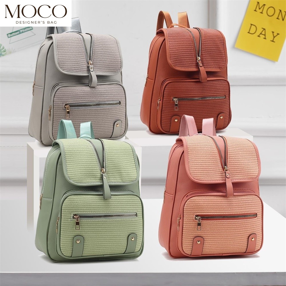 MOCO Korean Fashion Original Backpack Leather Bag For Large Storage ...