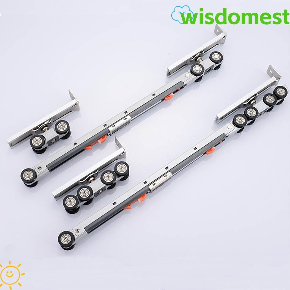 WISDOMEST Sliding Door Wheel, Metal Wardrobe Rail Track Full Set ...