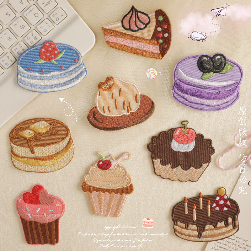 Embroidered Badge Label Patch Sticker Cartoon Cake Cloth Sticker ...