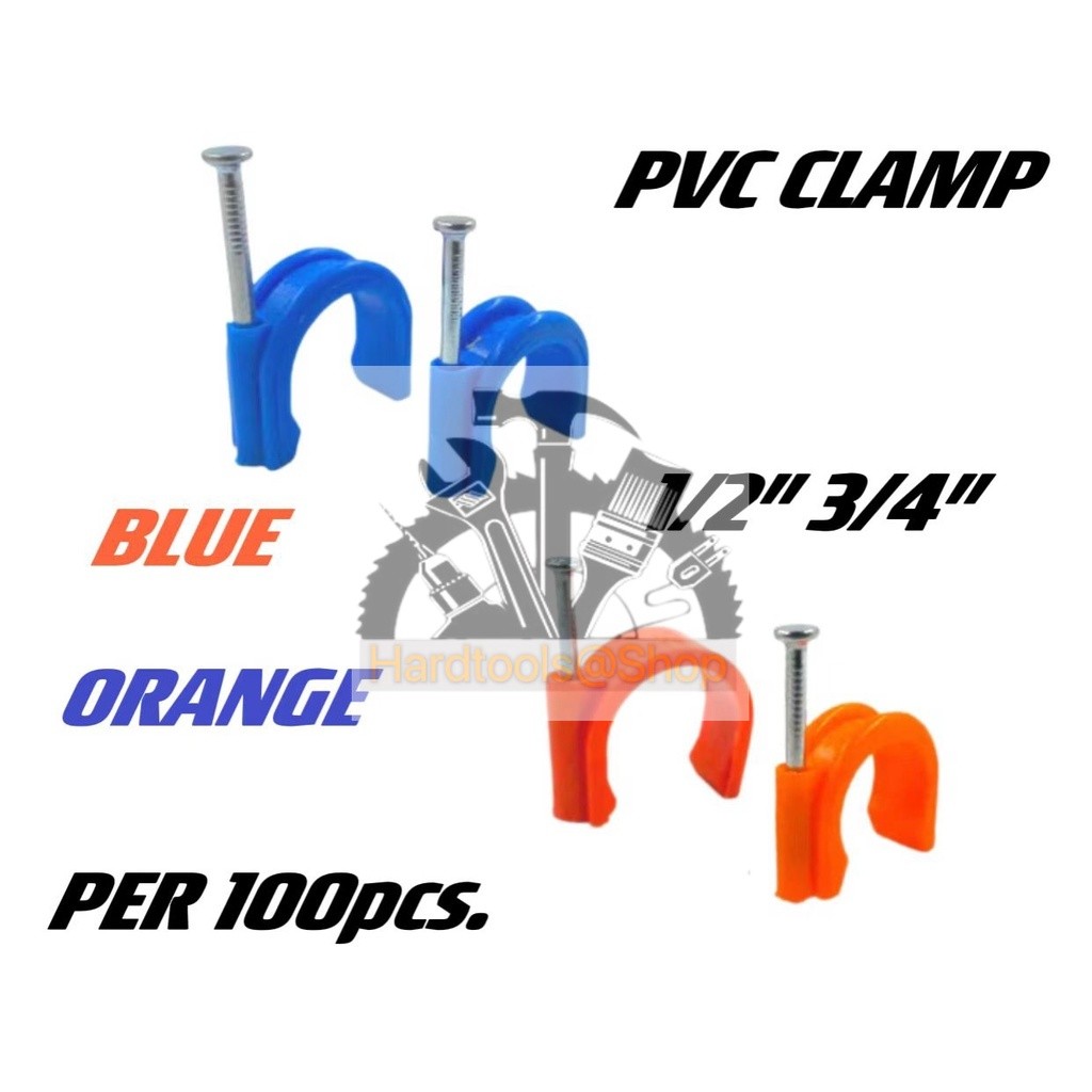 SHeavy duty pvc clamp 1/2inch orange andBlue/pipe clamp | Shopee ...