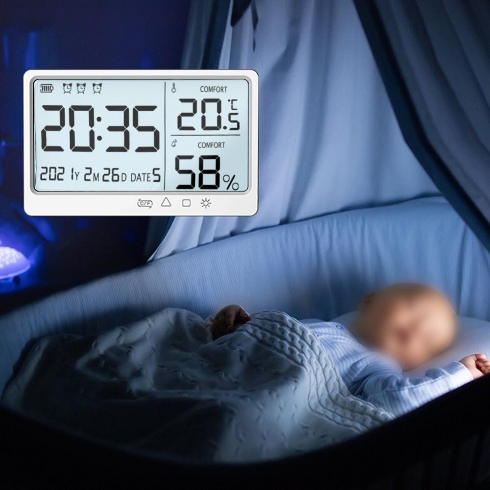 Alarm Clock StandWall Mount Design Versatile Placement Humidity