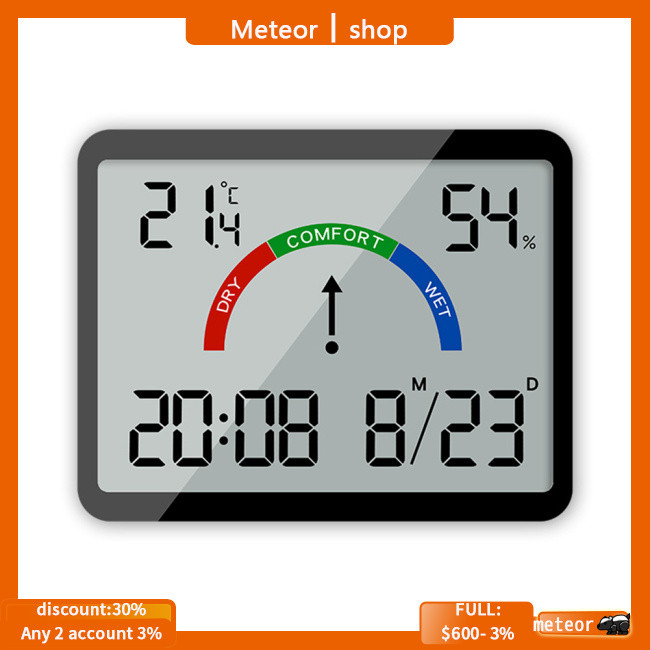 MET Digital Hygrometer Indoor LCD Display Thermometer Humidity Gauge