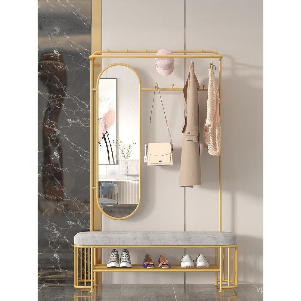 Shoe Changing Stool Clothes Rack Floor Vertical Shoe Cabinet Coat Rack ...