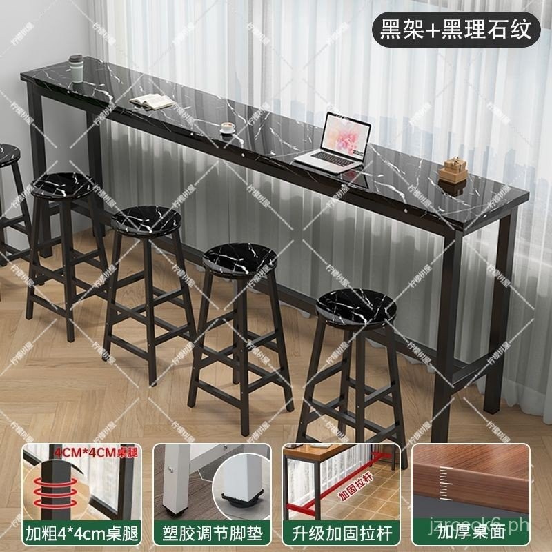 Bar Table Milk Tea Shop High Leg Table and Chair Combination Commercial ...