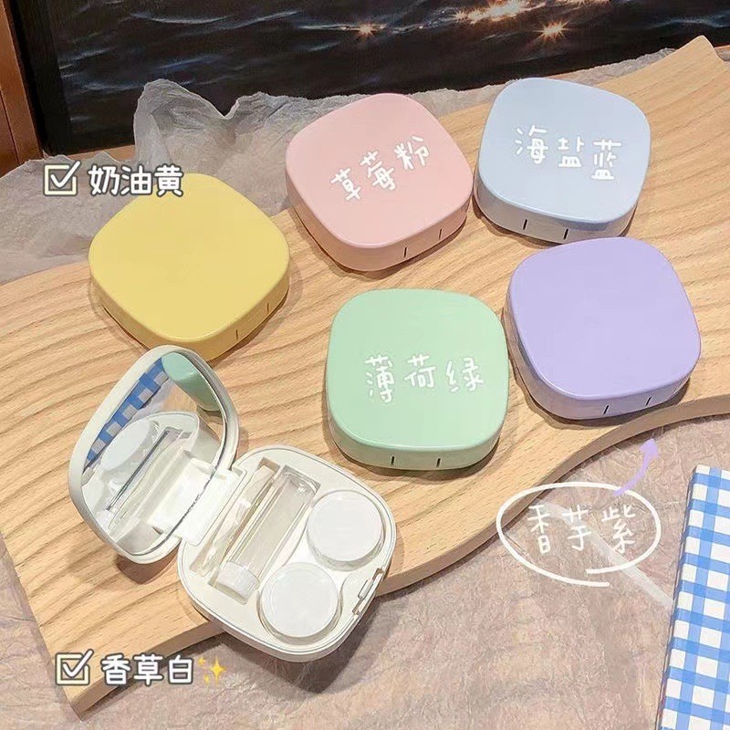 Simple and cute contact lens box DIY portable double contact lens box ...