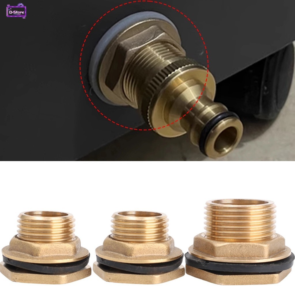 1Pc 2-sized Joint Brass Tank Connector Water Tanks Rain Barrels and ...