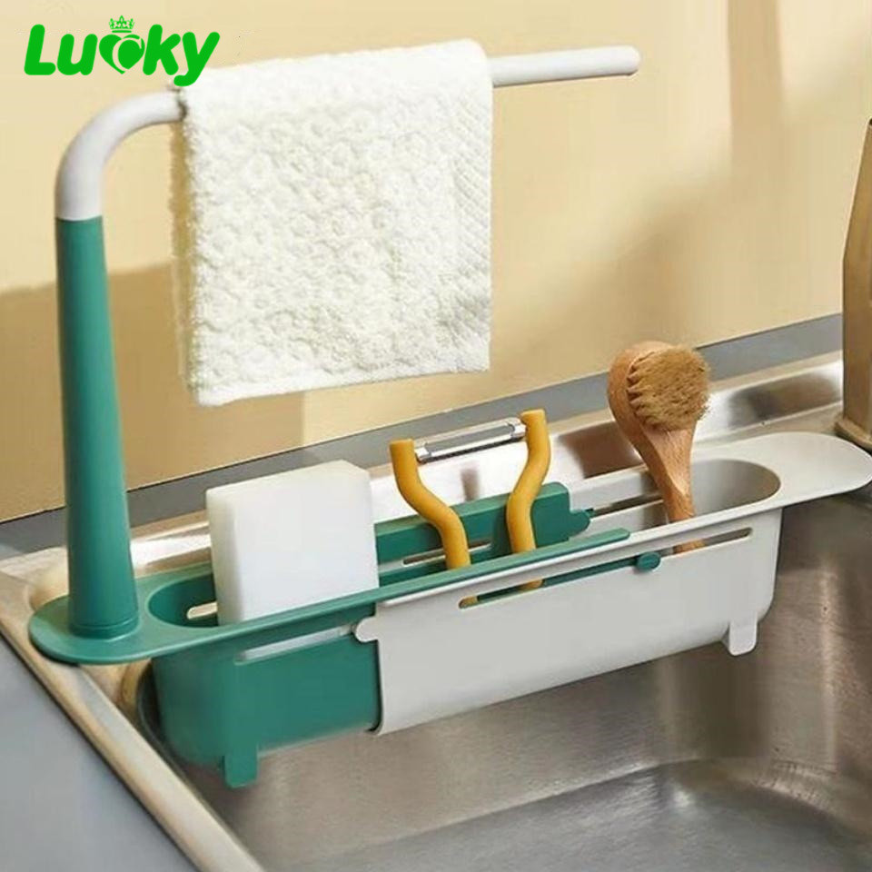Telescopic Sink Organizer Rack Sponge Holder Expandable Hanging Kitchen ...
