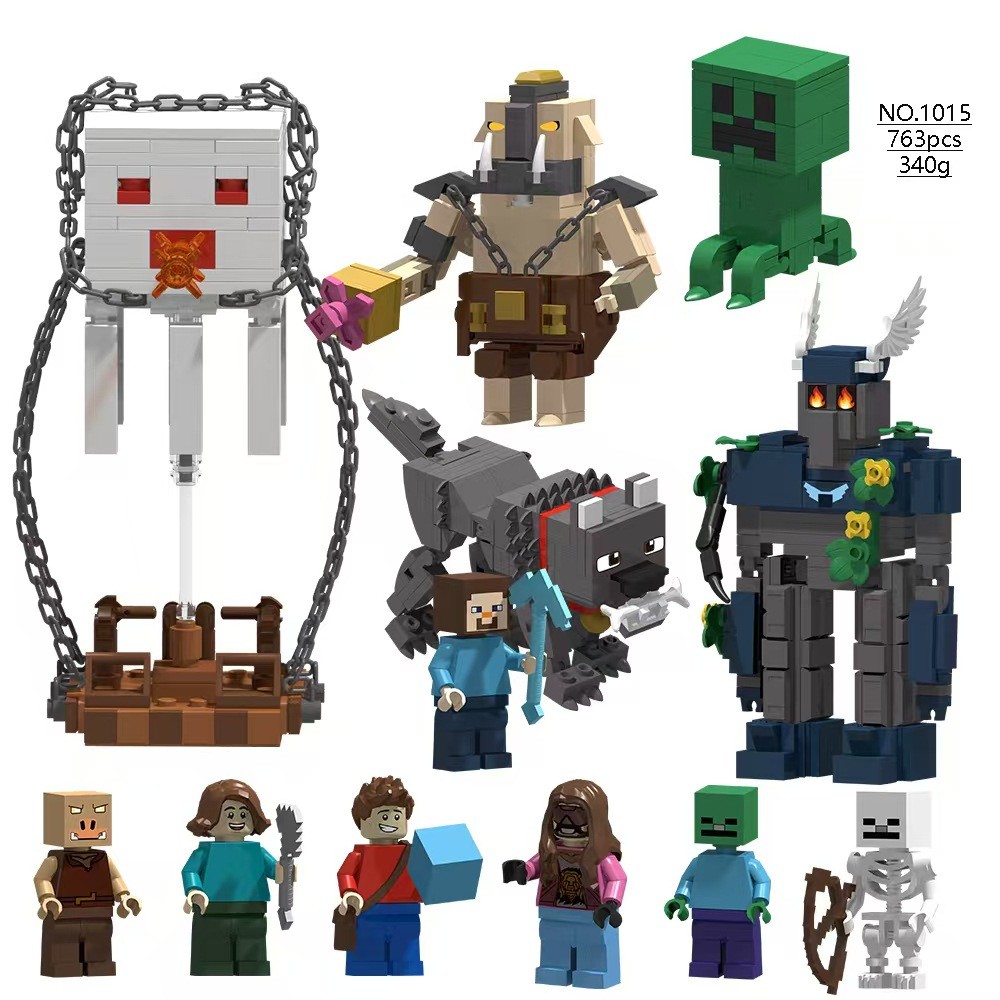New Product Pixel Man Minecraft Minifigure Steve Crawler Iron Man ...