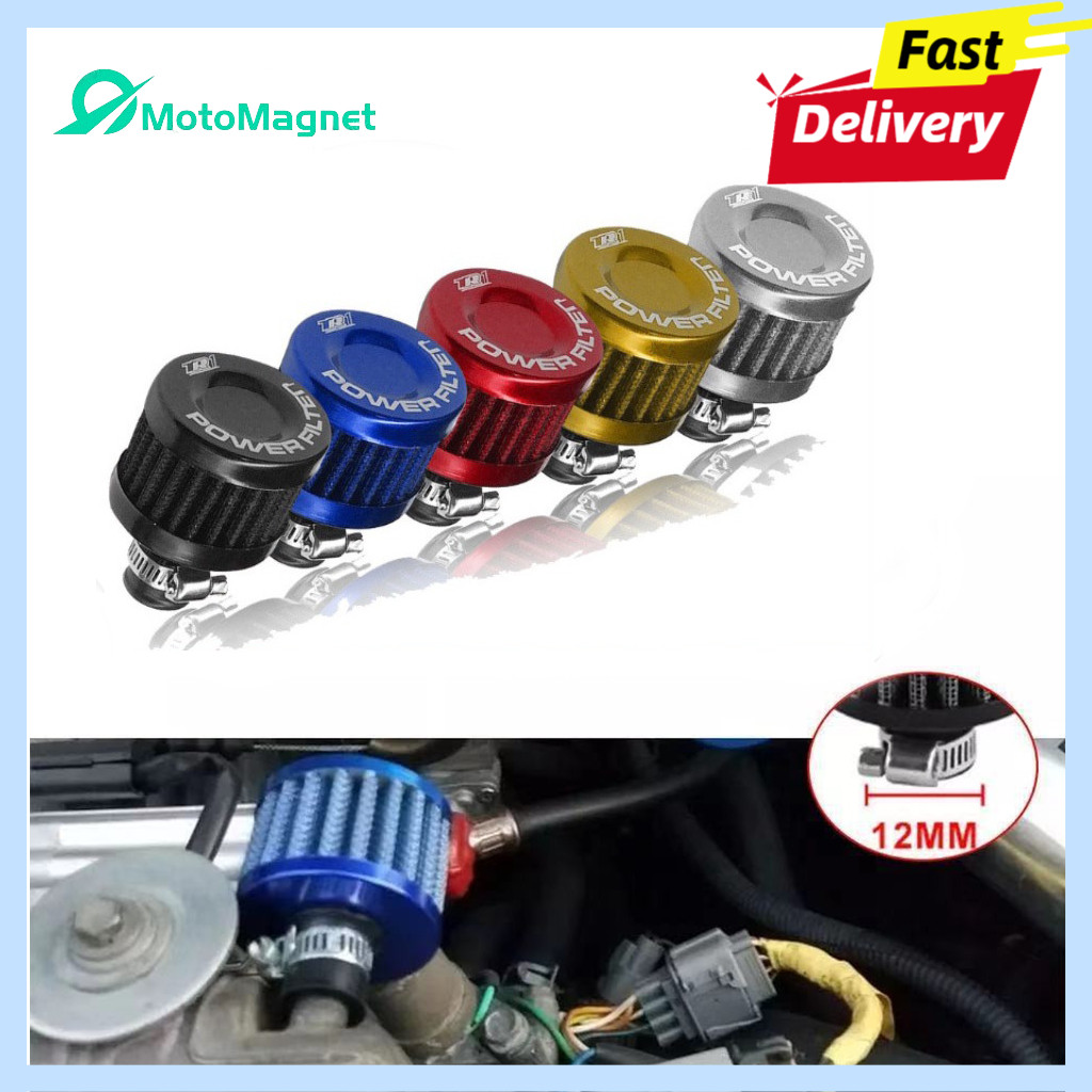MOTORCYCLE UNIVERSAL AIR FILTER 12MM COLD AIR INTAKE FILTER TURBO VENT ...
