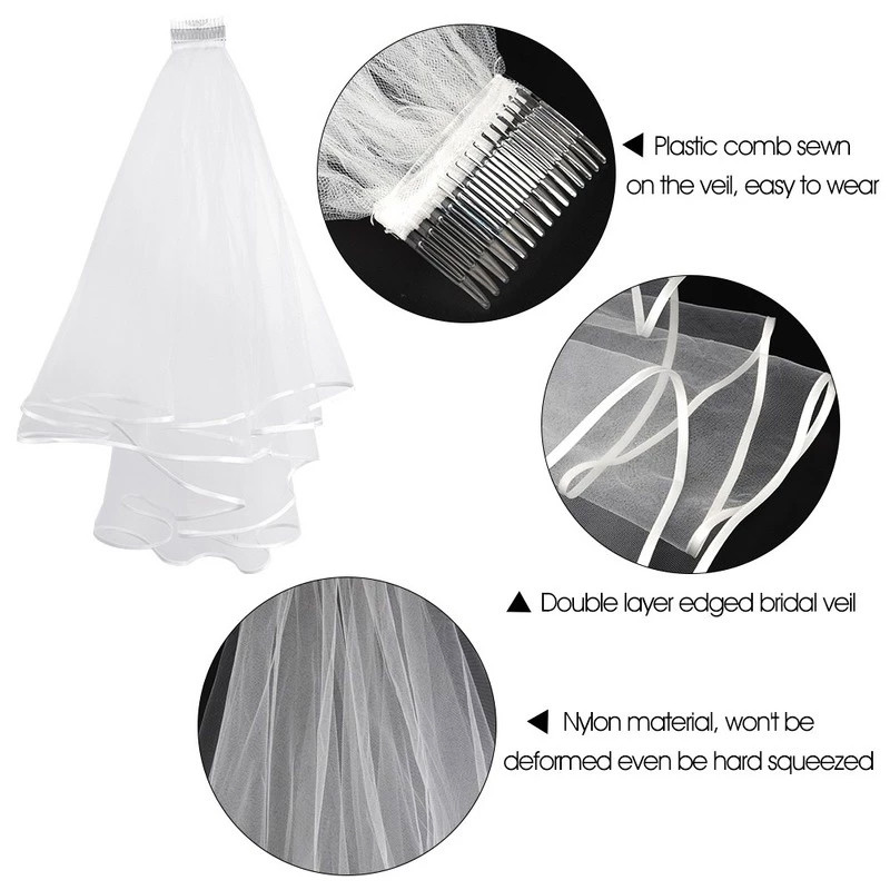 Bride Veil and Sash Kit White Bridal Shower Costume