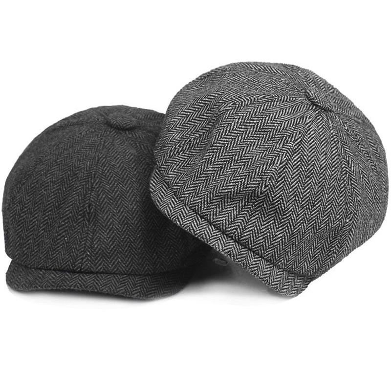 PST Belle Mens Baker Boy Hat Peaky Newsboy Country Herringbone Flat Cap ...