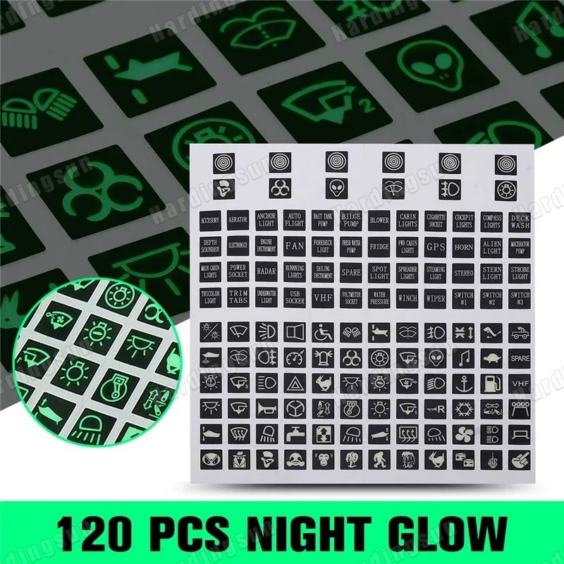 120 Sticker Rocker Switch Label Decal Circuit Panel Luminous Sticker ...