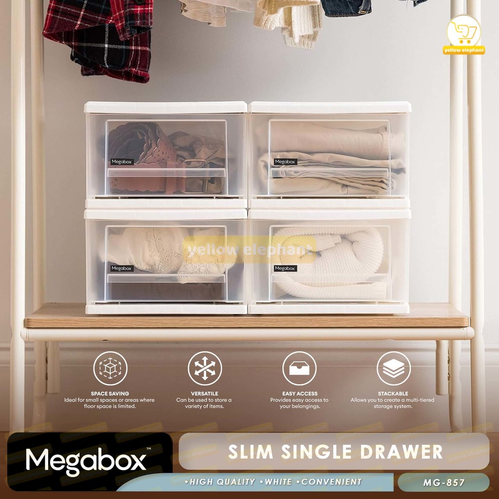Megabox Slim Single Drawer Organizer & Stackable - Yellow Elephant ...