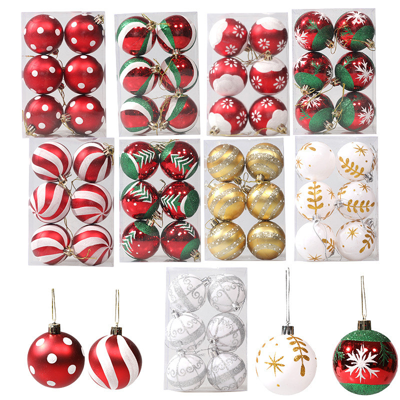 Pcs Cm Painted Christmas Ball Decoration Decoration Props Christmas Tree Ornaments Hand