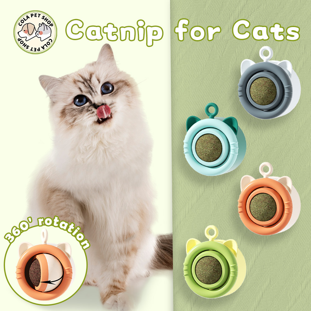 Catnip Ball Interactive Cat Toys 360° Rotating Catnip Teeth Cleaning ...