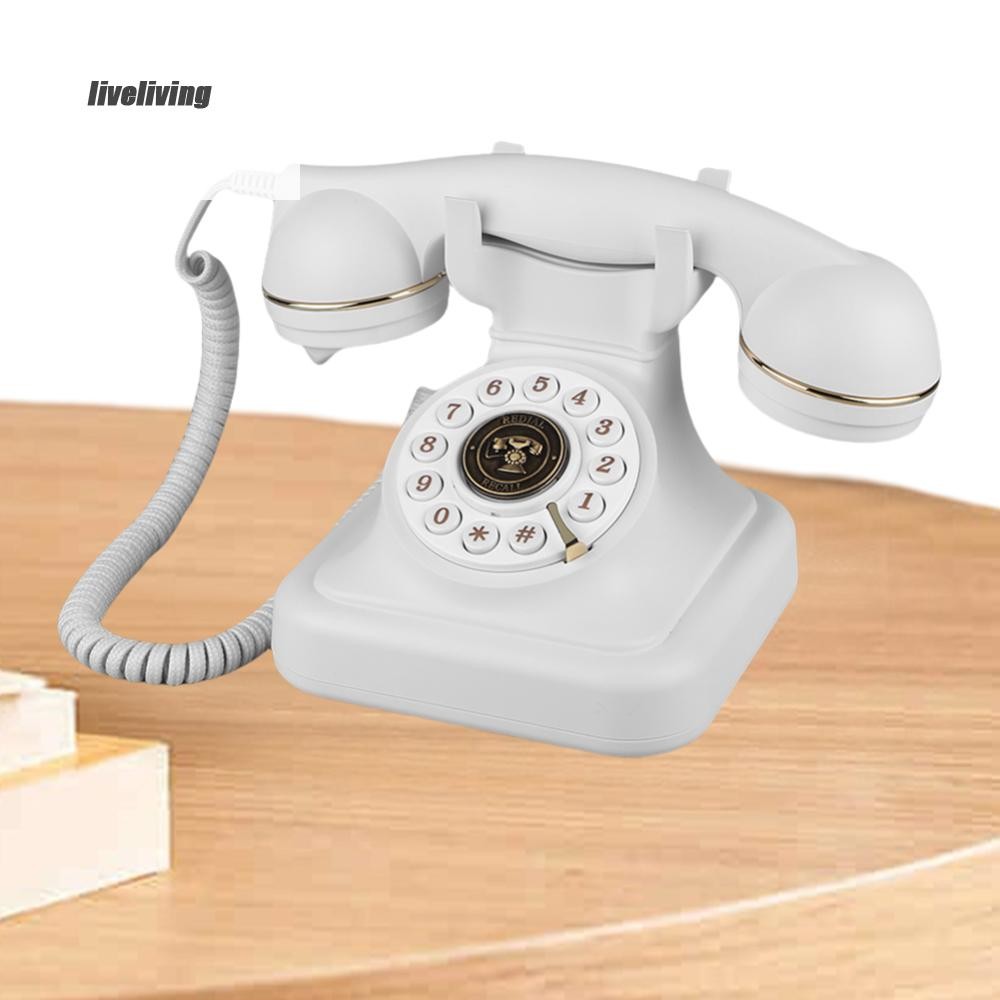 Retro Landline Telephone with Ringer Control Redial Corded Desk Dial ...