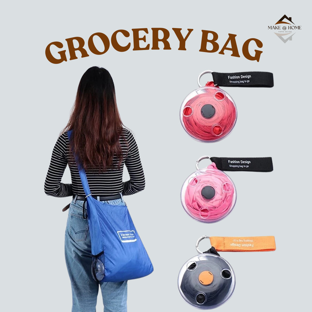 2B25 Nylon Grocery Tote Roll Up Reusable Grocery Bag Foldable Portable ...